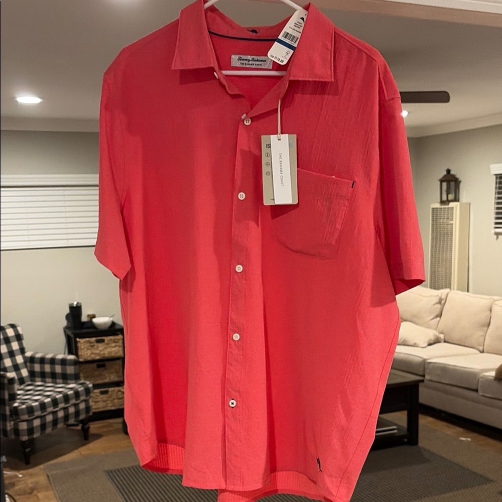 Tommy Bahama Mens  Bahama Coast Sandy-point Shirt
Apple Blossom color